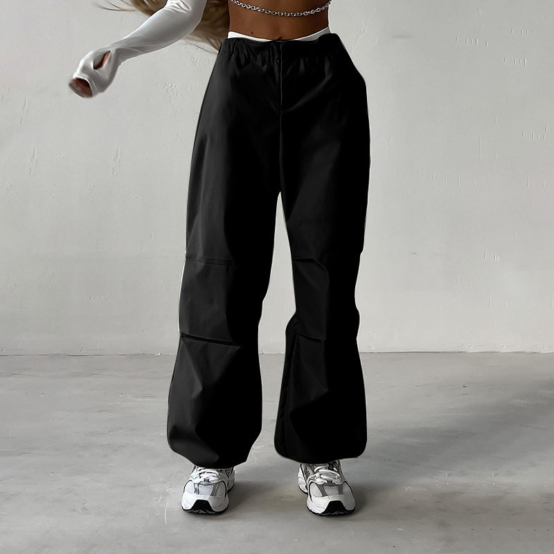 2023 Hot Sale Overalls Women Summer New Street Hip Hop Hottie Loose High-Waist Pleated Feet Parachute Pants