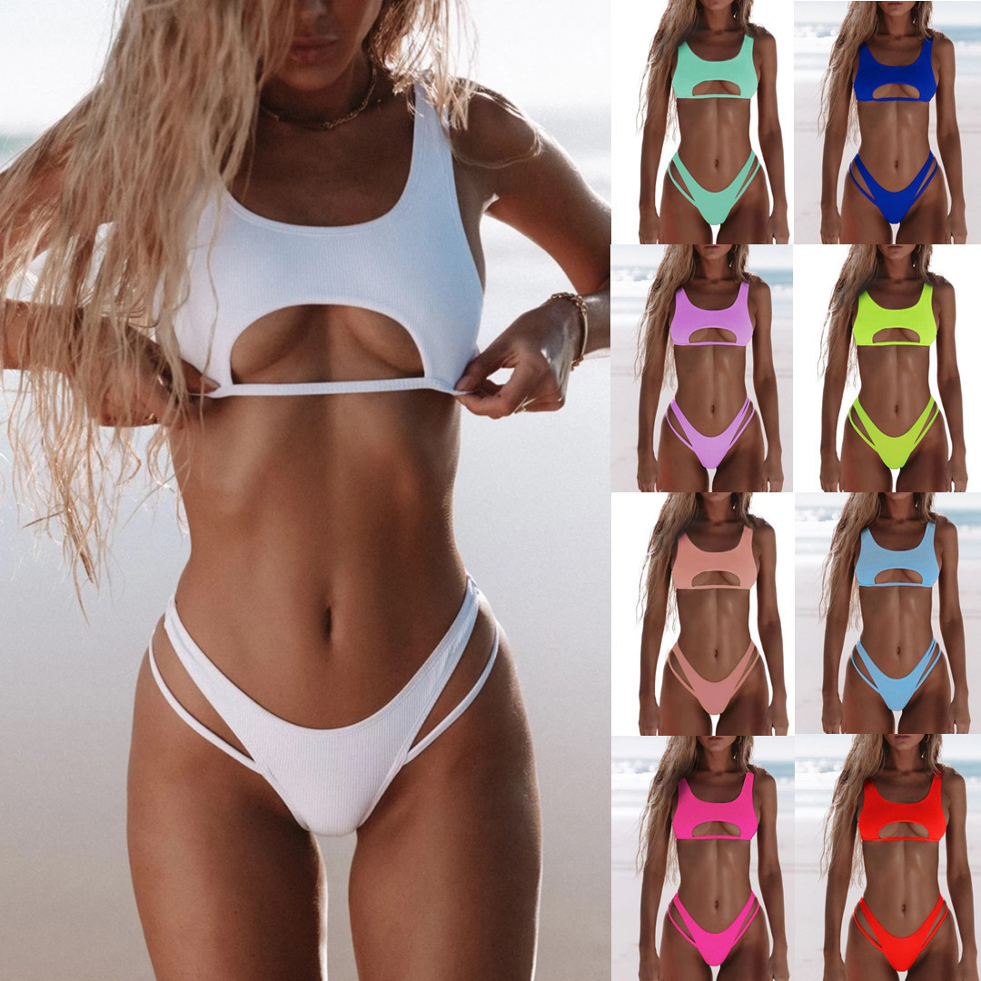 Wholesale Swimwear & Beachwear Sexy Bikini Set New Cut Out Micro Bikini Two Piece Swimsuit for Women