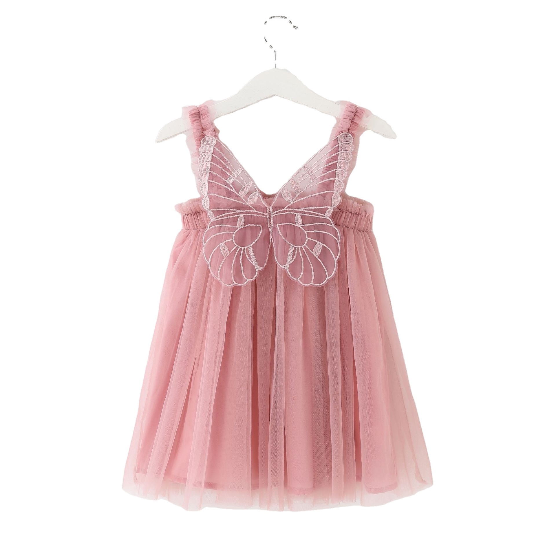 Wholesale Kids Princess Party Dress Butterfly Dress Girl Clothes Strap Baby Tulle Tutu Dress