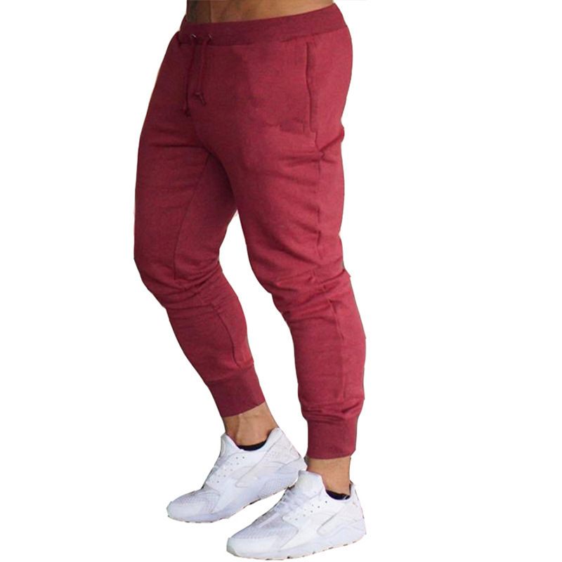 Custom Logo Solid Color Sweat Pants Casual Fitness Jogging Pants Men Elastic Custom Joggers Sweatpants Sports Pants