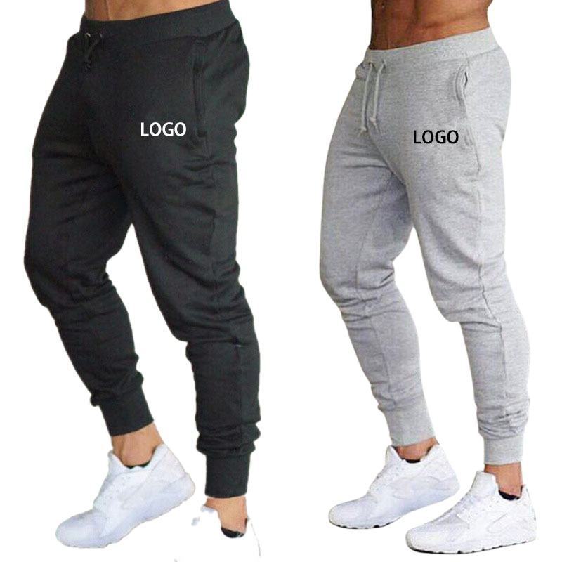 Custom Logo Solid Color Sweat Pants Casual Fitness Jogging Pants Men Elastic Custom Joggers Sweatpants Sports Pants