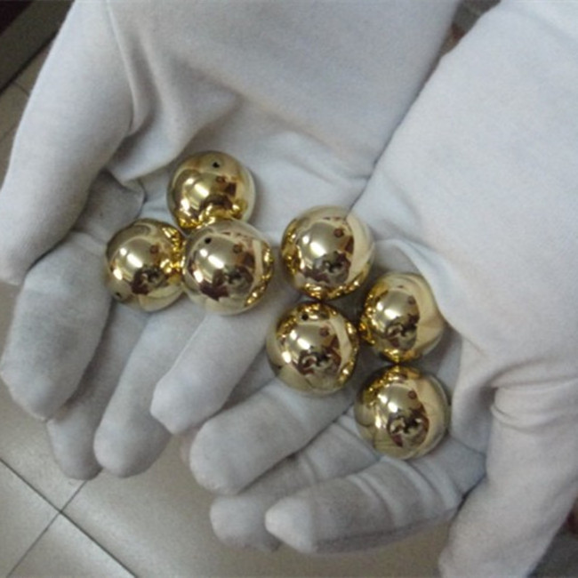 Factory high quality 400mm stainless steel hollow sphere with gold plating finish