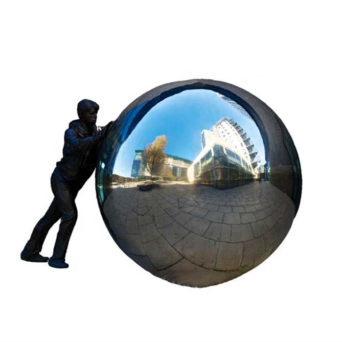 Manufacturer hot large globe sculpture stainless steel mirror sphere