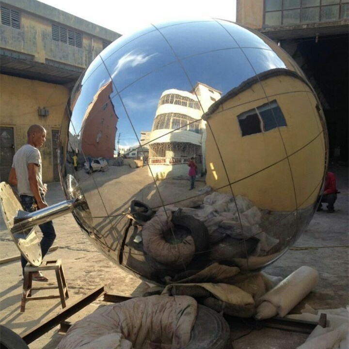 Manufacturer hot large globe sculpture stainless steel mirror sphere