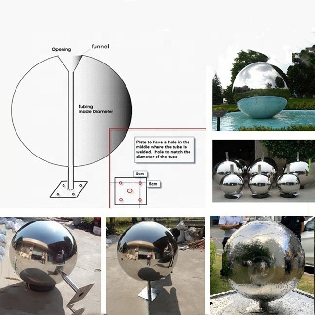 Garden Stainless Steel Water Fountain Sphere Sculpture