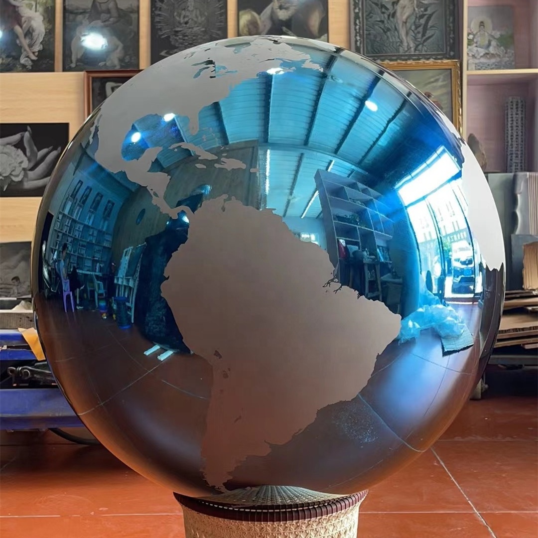 Stainless Steel Large Metal Globe Sphere with World Map Premium Quality Product_genre Stainless Steel Balls