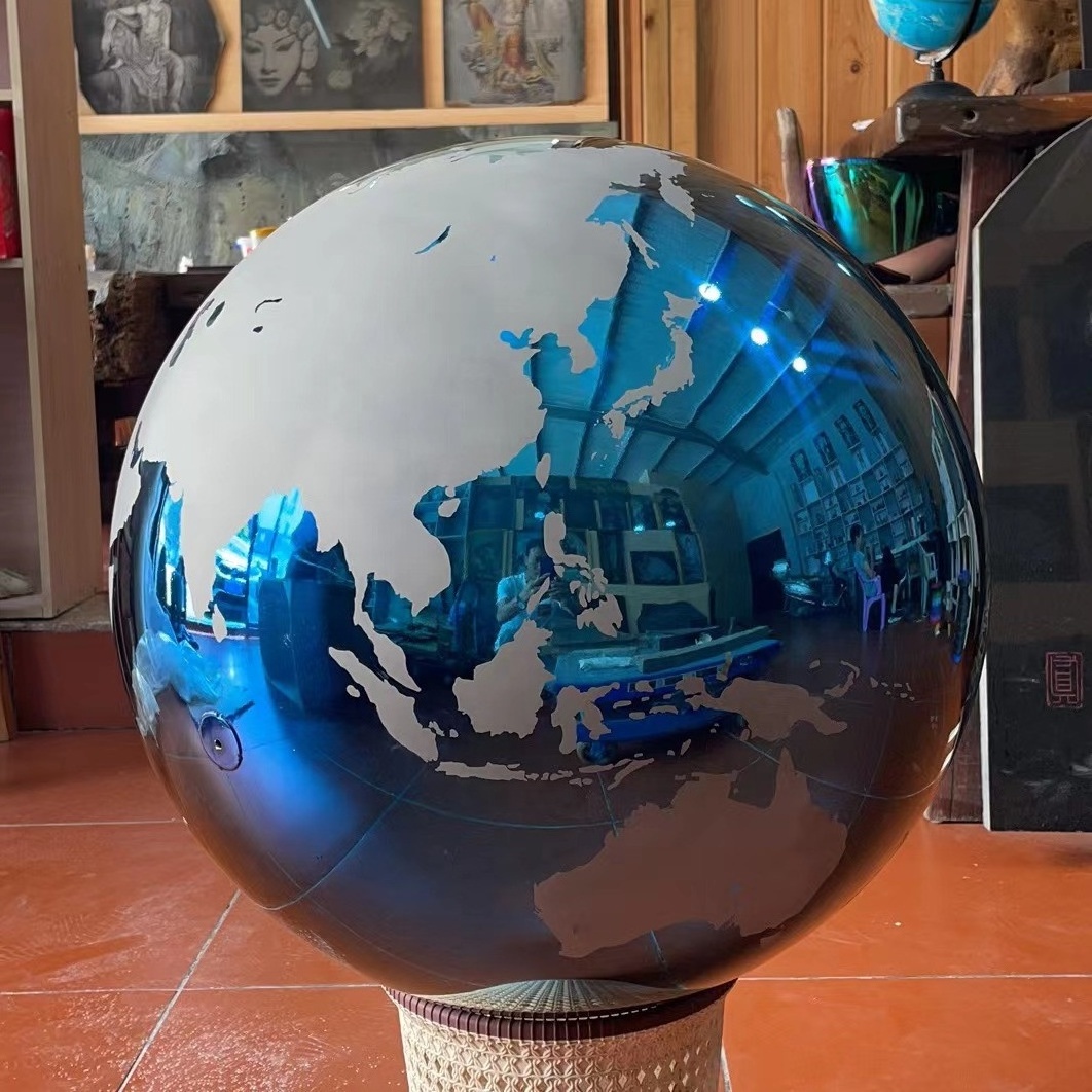 Stainless Steel Large Metal Globe Sphere with World Map Premium Quality Product_genre Stainless Steel Balls