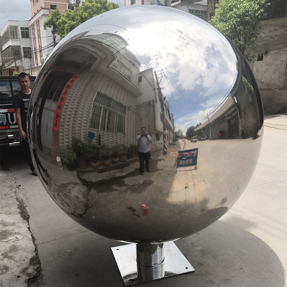 Manufacturer hot large globe sculpture stainless steel mirror sphere