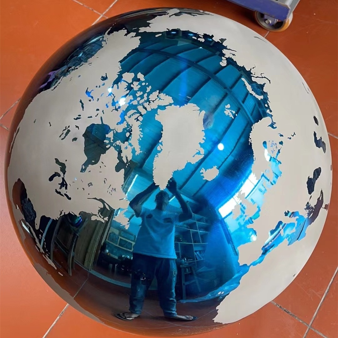 Stainless Steel Large Metal Globe Sphere with World Map Premium Quality Product_genre Stainless Steel Balls