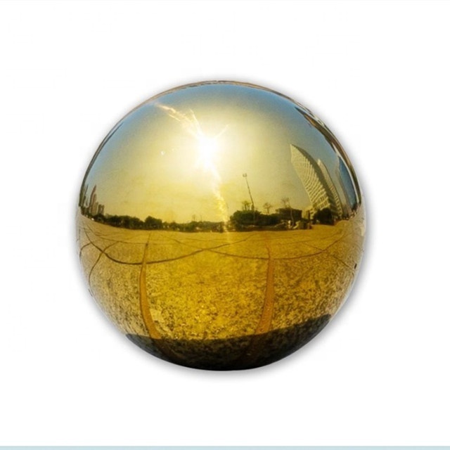 Mirror polished gazing ball colorful stainless steel hollow gold sphere