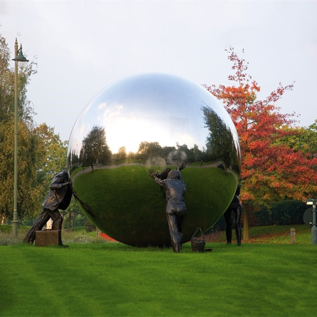 100cm 120cm 150cm 180cm large mirror polished stainless steel hollow sphere