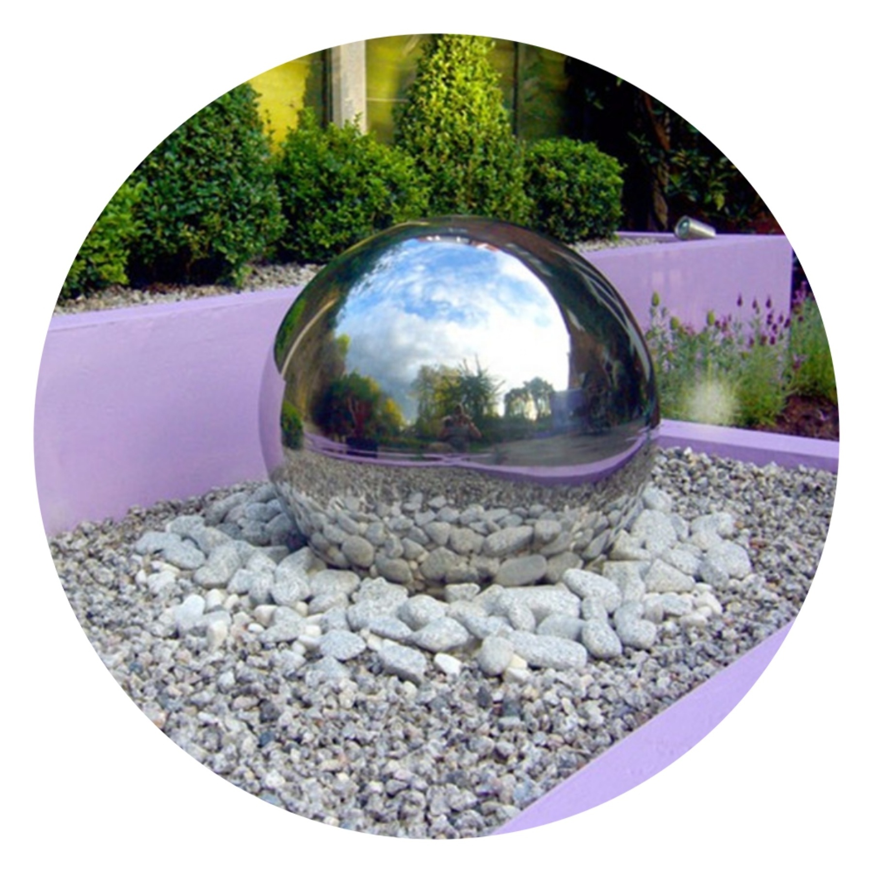 Modern High Quality Garden Sculpture Stainless Steel Sphere Water Fountain