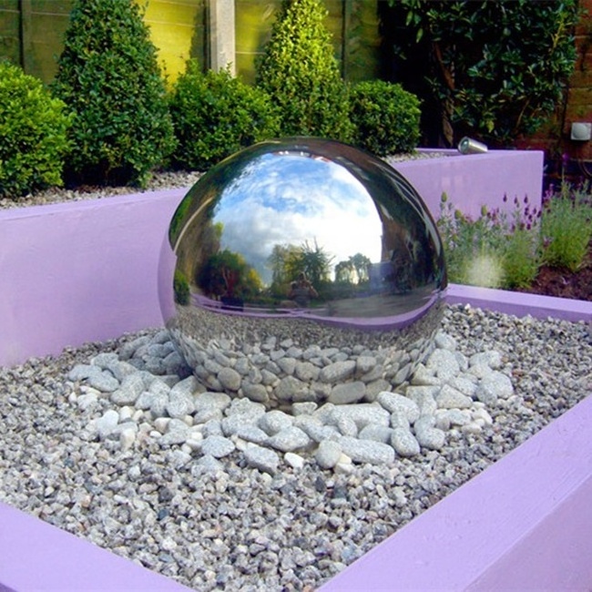 low price high quality 304 stainless steel hollow spheres for garden decoration