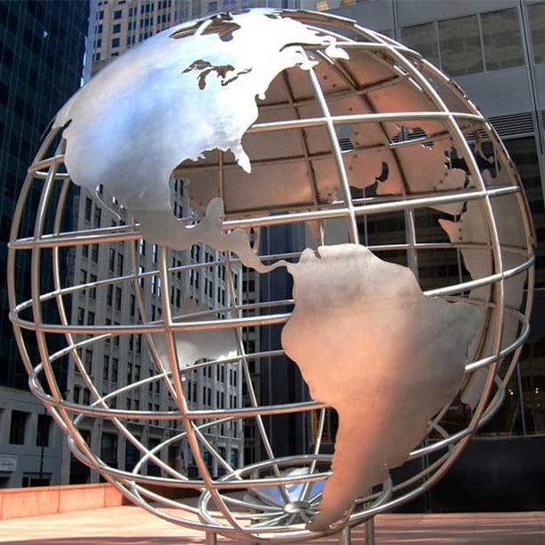 New original Wrought Art 2000mm Large Stainless Steel World Map Globe