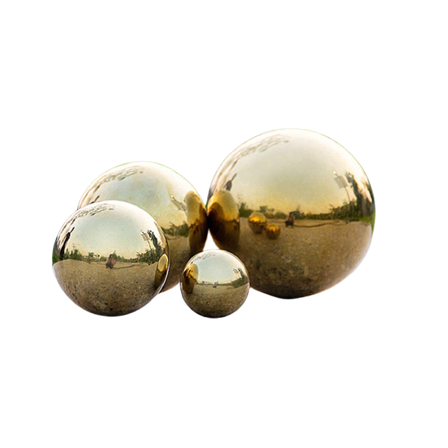 Factory high quality 400mm stainless steel hollow sphere with gold plating finish