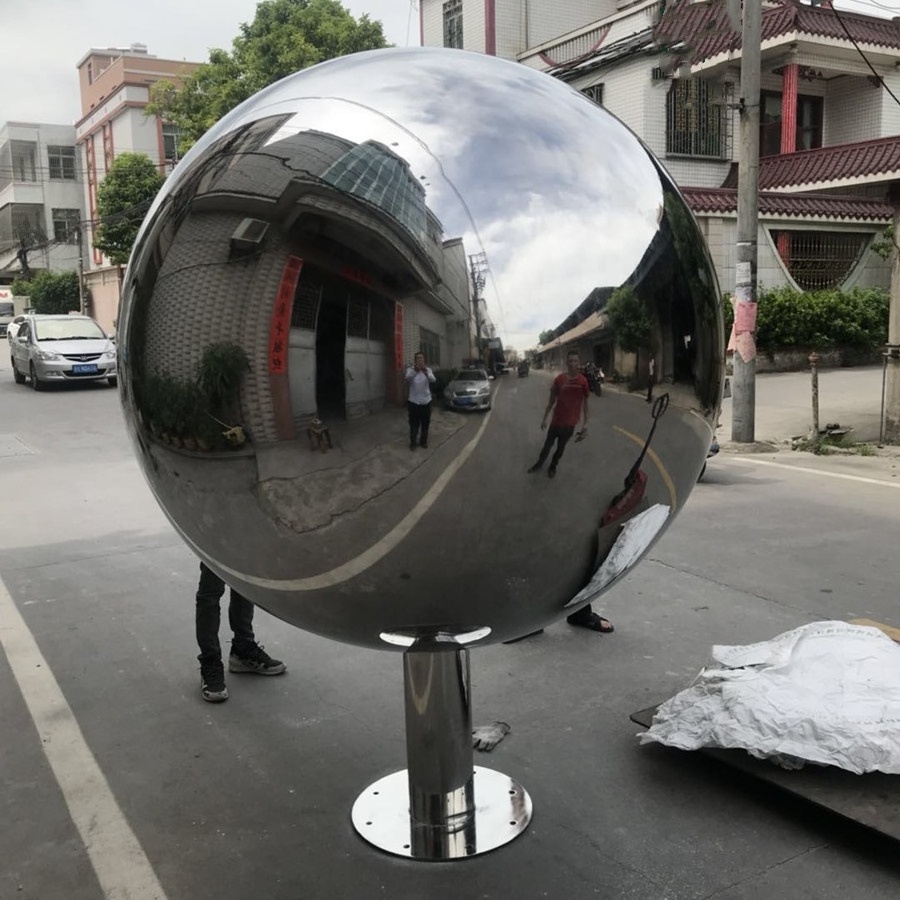 Factory Giant garden metal sculpture stainless steel hollow sphere