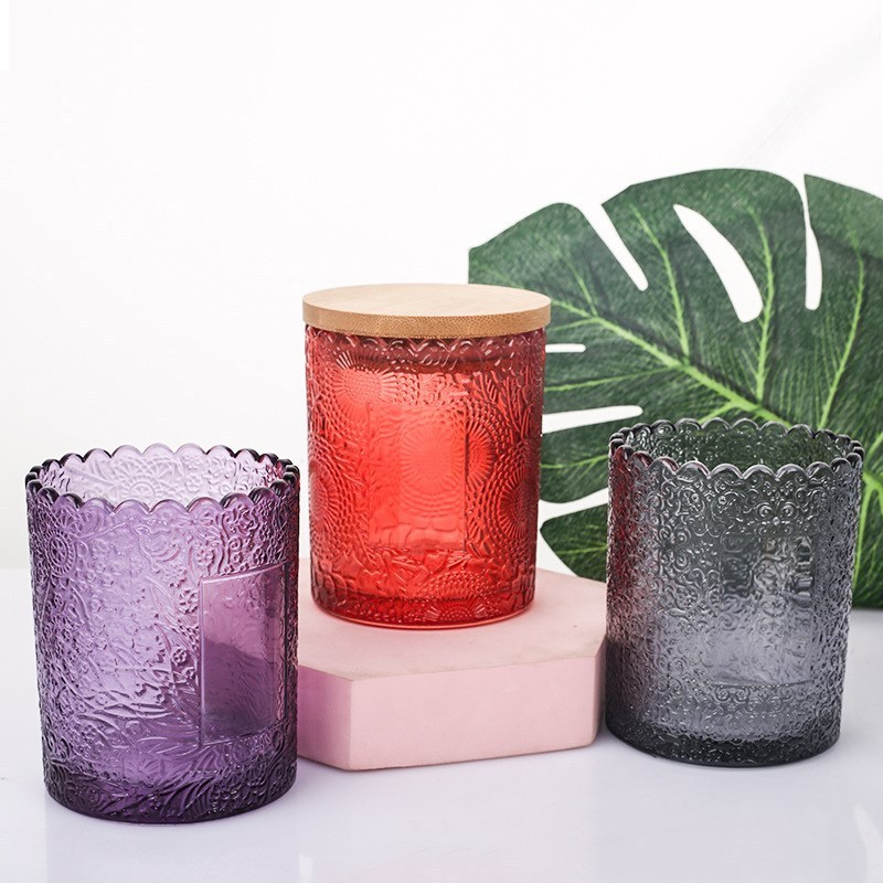 Hot Sale Custom Colored Restaurant Wedding Votive Candle Cup 250ml 8oz Clear Frosted Glass Candle Vessels Jar Tea Light Holder