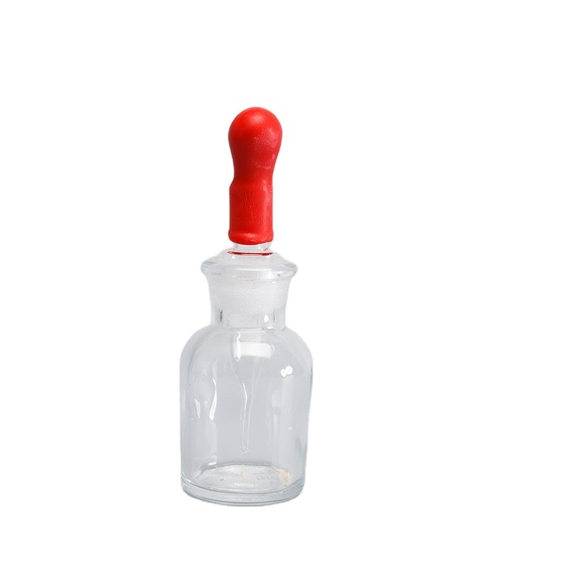 30ml 60ml glass lab dropping bottle with ground-in pipette and latex rubber nipple