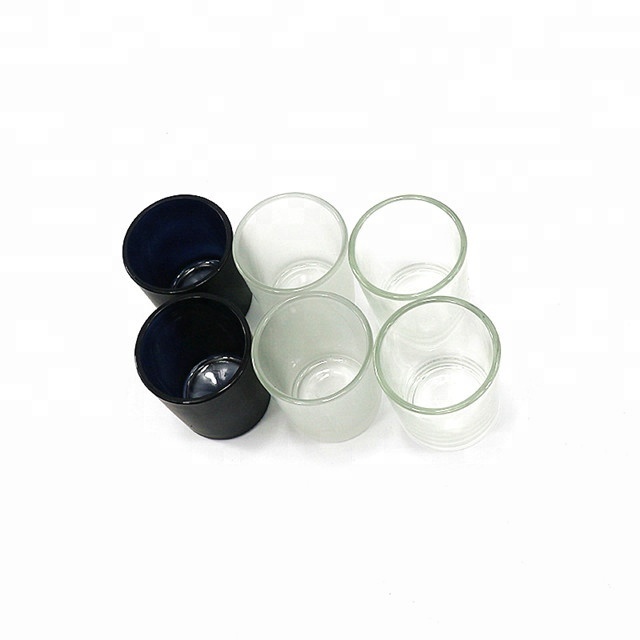 Wholesale Empty Round Frosted Clear Scent Wax Soy Votive Candle Container Luxury Matte Black 200 ML Candle Glass Holder Tumbler