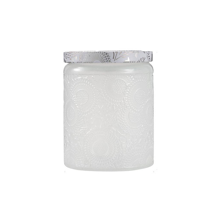 high quality 4oz 8oz 10oz 17oz wide green glass scented apothecary candle jar with metal lid soy wax jar