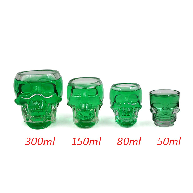 50ml 80ml 150ml 300ml Special Transparent Crystal Skull Head Shot Glass Cup For Whiskey Wine Vodka Home Drinking