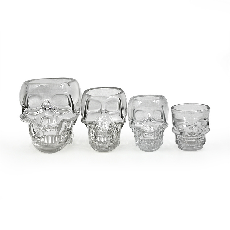 50ml 80ml 150ml 300ml Special Transparent Crystal Skull Head Shot Glass Cup For Whiskey Wine Vodka Home Drinking