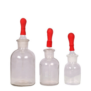 30ml 60ml glass lab dropping bottle with ground-in pipette and latex rubber nipple