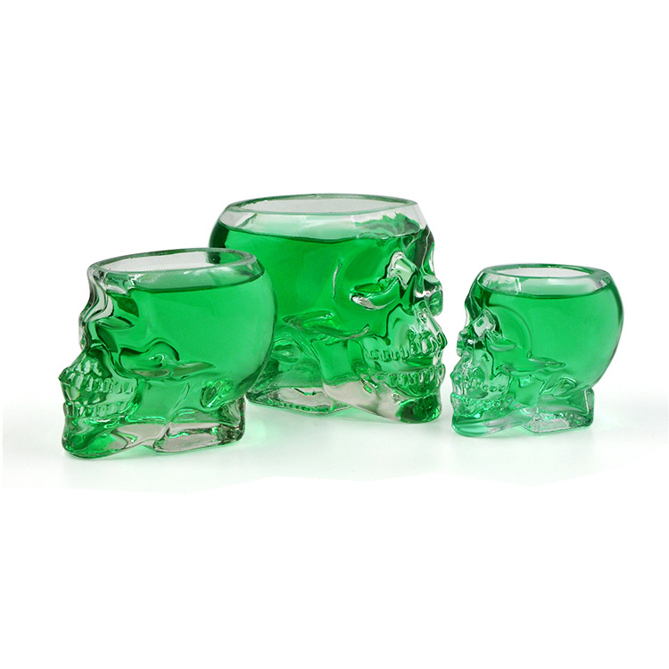 50ml 80ml 150ml 300ml Special Transparent Crystal Skull Head Shot Glass Cup For Whiskey Wine Vodka Home Drinking