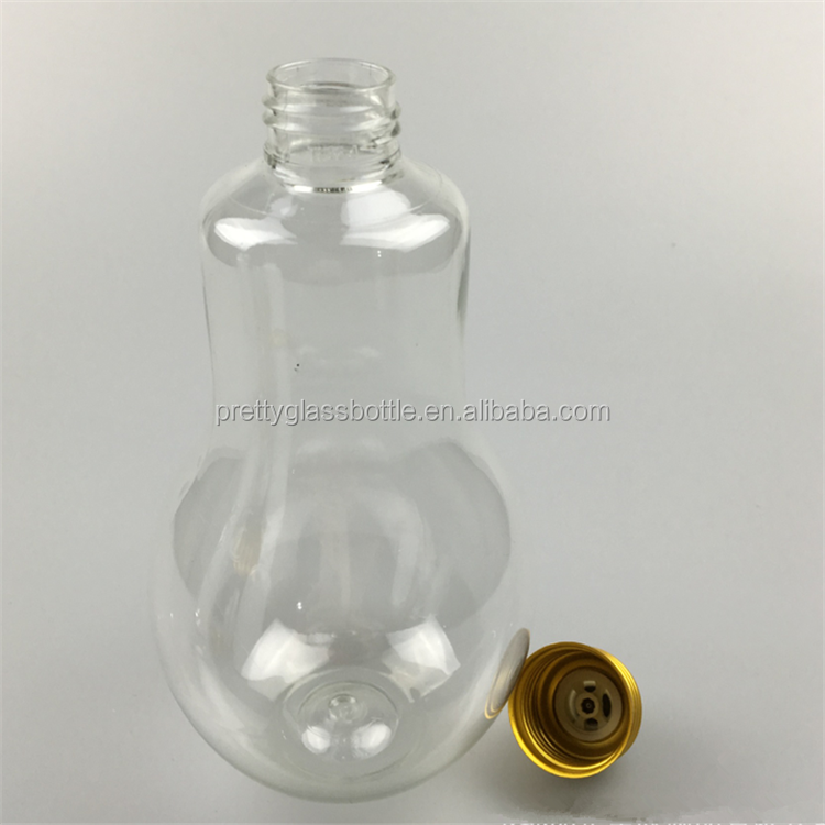 Mini Fancy Design 50 ml  200ml 500ml Light Bulb Shaped Fresh Fruit Juice  Beverage Glass kombucha carbonated drinks Bottles