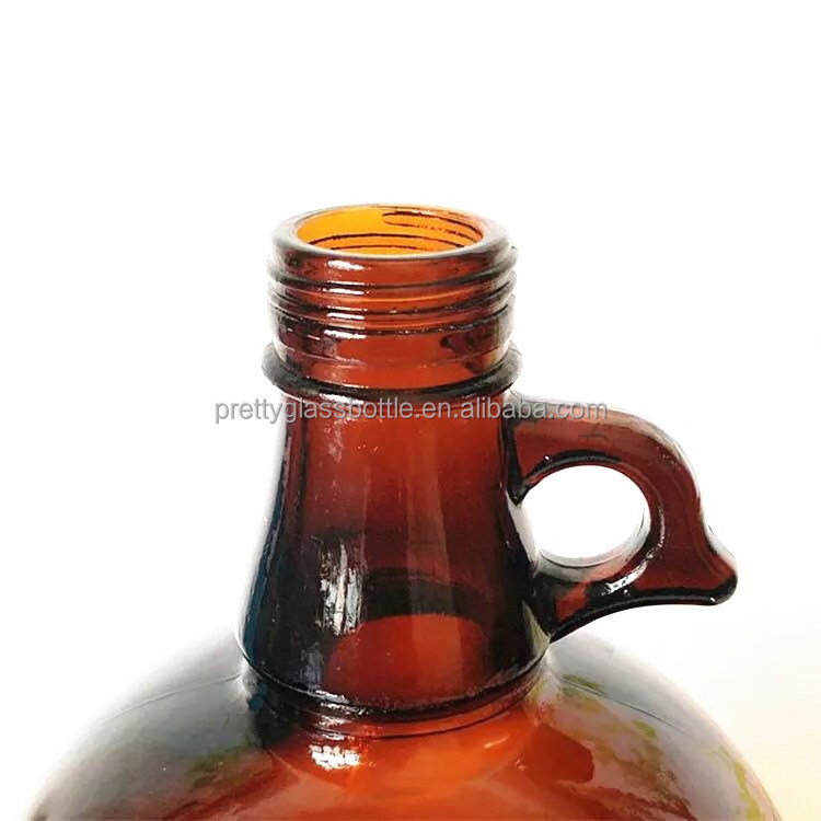 Amber 3L 2L 1gallon 1/2 gallon glass wine jug growler beer glass jug with screw cap