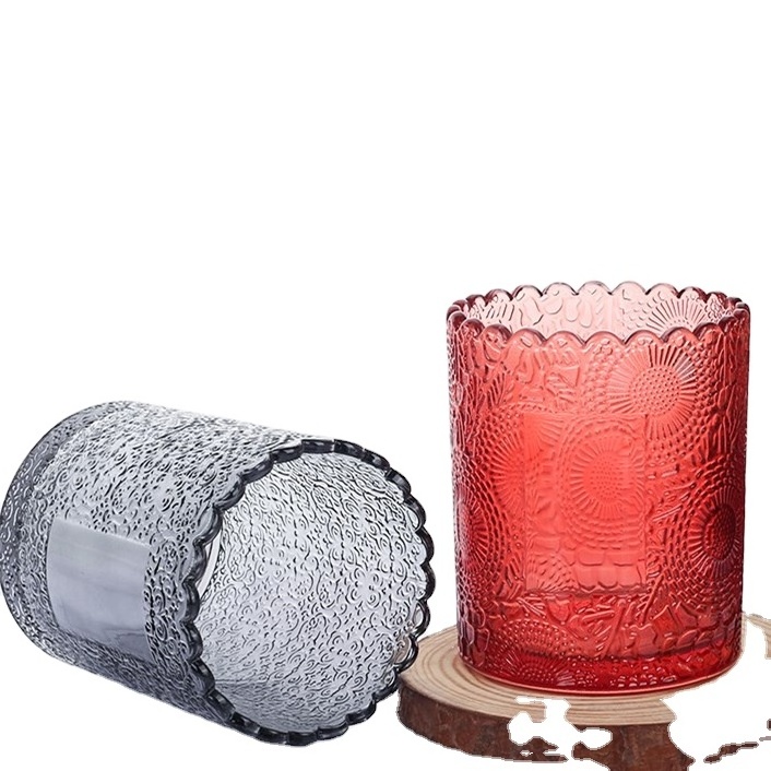 Hot Sale Custom Colored Restaurant Wedding Votive Candle Cup 250ml 8oz Clear Frosted Glass Candle Vessels Jar Tea Light Holder