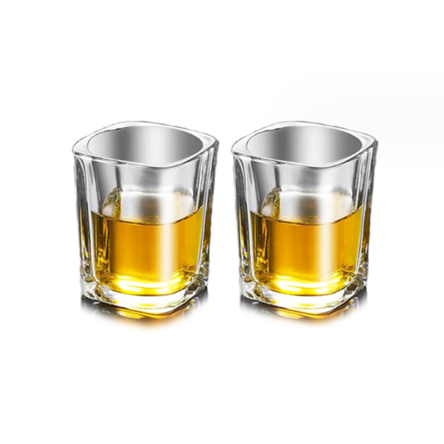 High Quality Blank Custom Logo Personalized Shot Glasses 60ml 2oz Mini Square Vodka Whiskey Liquor Wine Shot Drinking Glass Cup