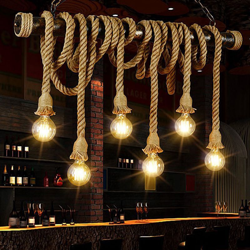 Hot Selling Vintage Hemp Rope Lamp Base Pendant Light