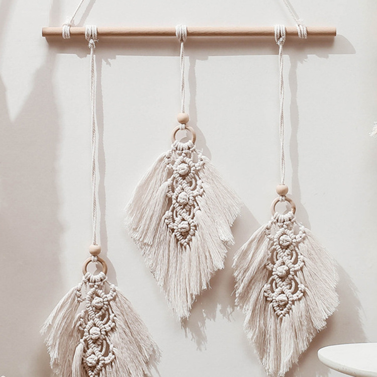 Boho Decor Falling Leaves Macrame Wall Hanging