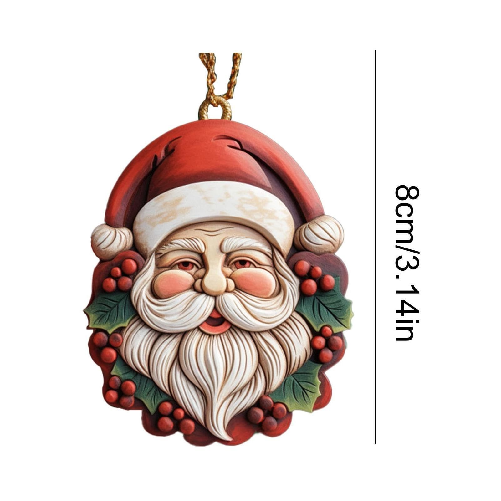 Christmas Baubles Figures Acrylic Resin Santa Claus Christmas Tree Decoration Figure Christmas Tree Pendant Funny Pendant