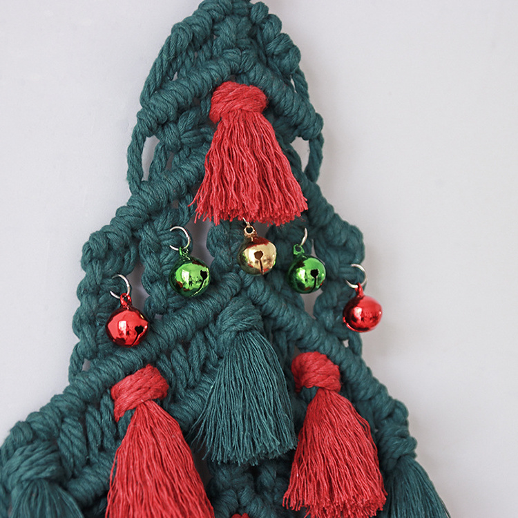 Boho Style Wall Hanging Decor Woven Macrame Christmas Tree Ornament