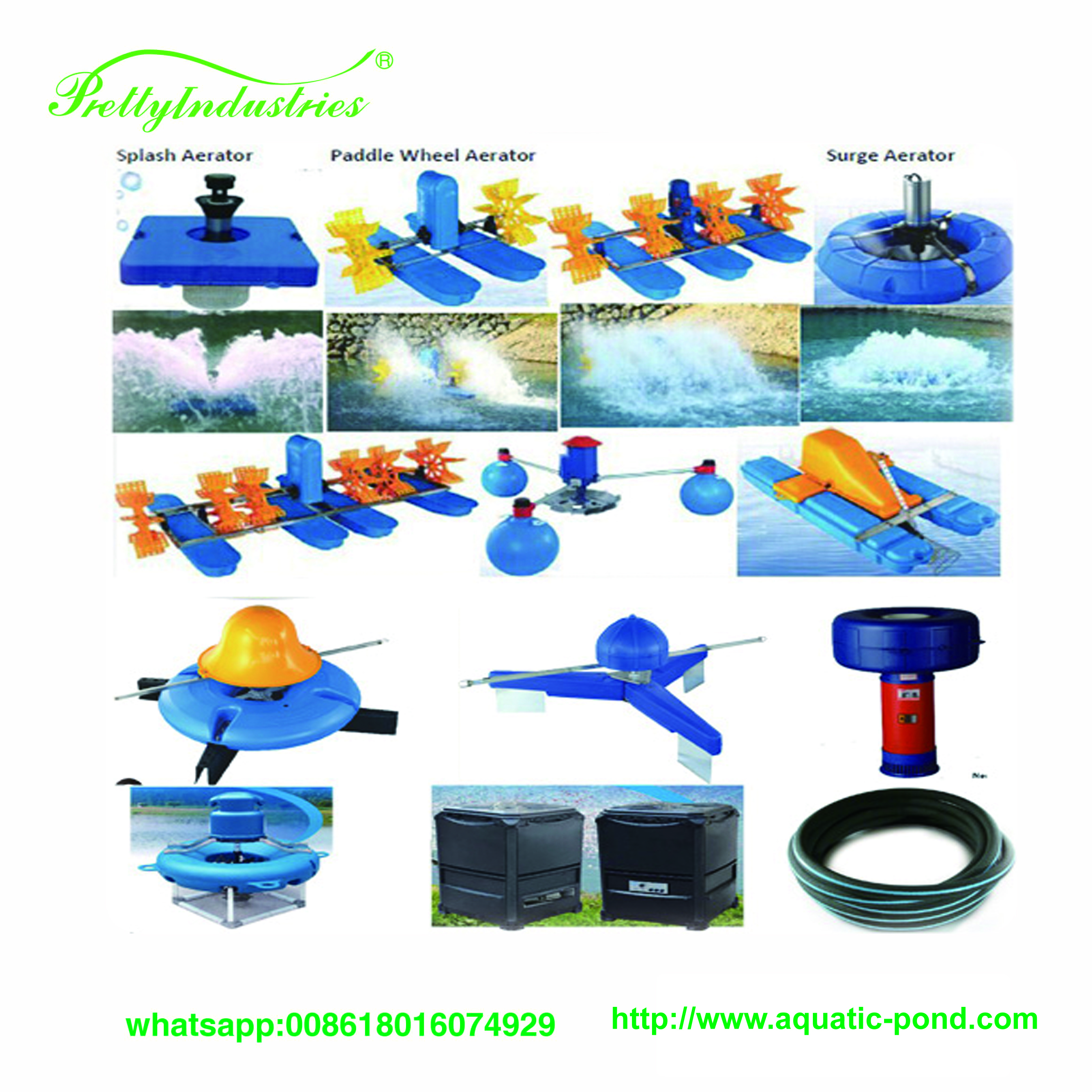 Aquaculture Fish Shrimp Pond Paddle Wheel Aerator 2 Impellers