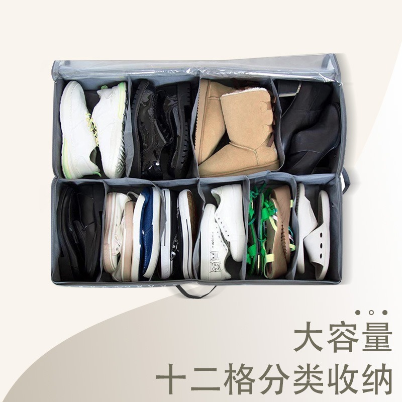 wholesale custom good price household storage box Underbed Shoes Boxes Under Bed Shoe Storage Organizer With Clear Window 2 Pack