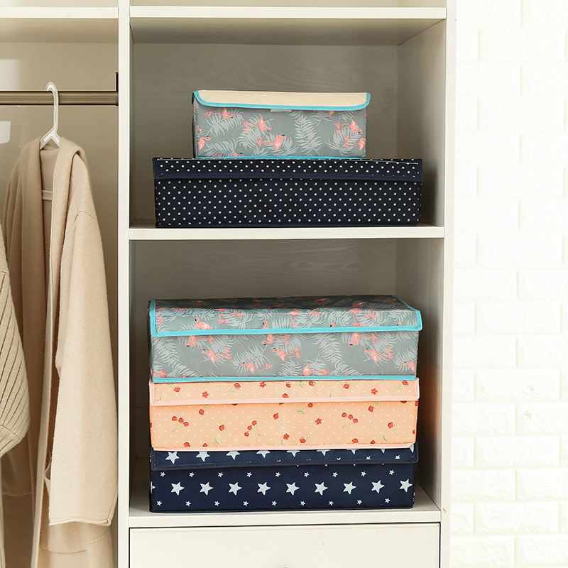 Drawer Organizers Closet Box Clothing Storage Container Linen Fabric Underwear Bra Storage Box Home Closet Tidy Finishing Box