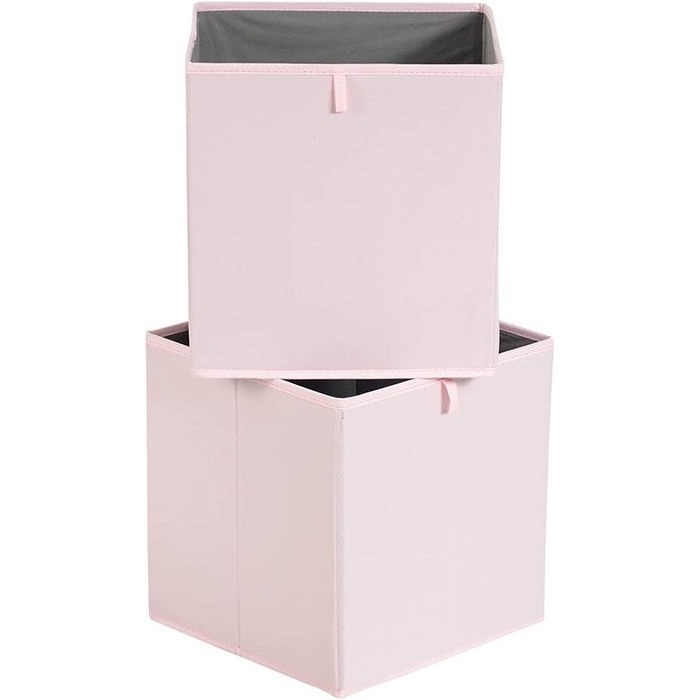 Collapsible 13 Inch 6 Pack Pink Non Woven Fabric Storage Boxes Bins Organizer Household Items at home