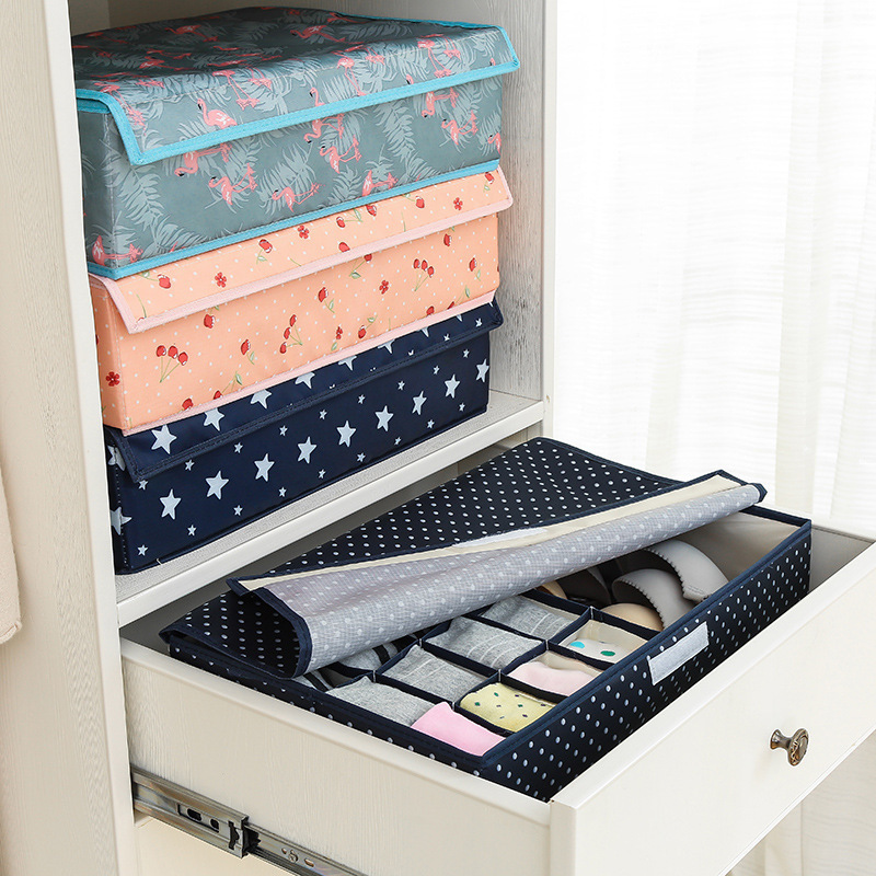 Drawer Organizers Closet Box Clothing Storage Container Linen Fabric Underwear Bra Storage Box Home Closet Tidy Finishing Box