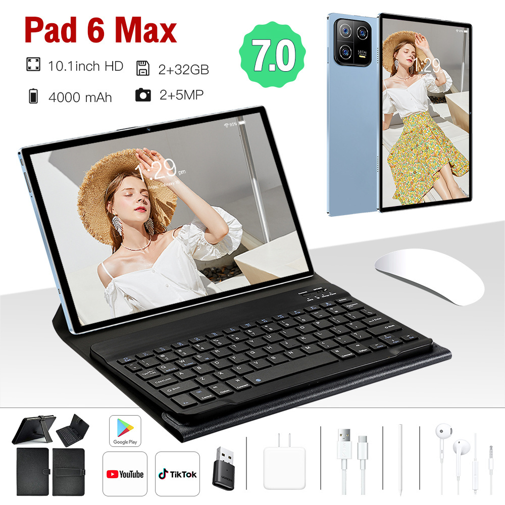 2024 New Tablet PC Pad6Max GT40 High-end Android 10.1 Inch Flat Computer WiFi 2MP+5MP Tablets Pad With Keyboard