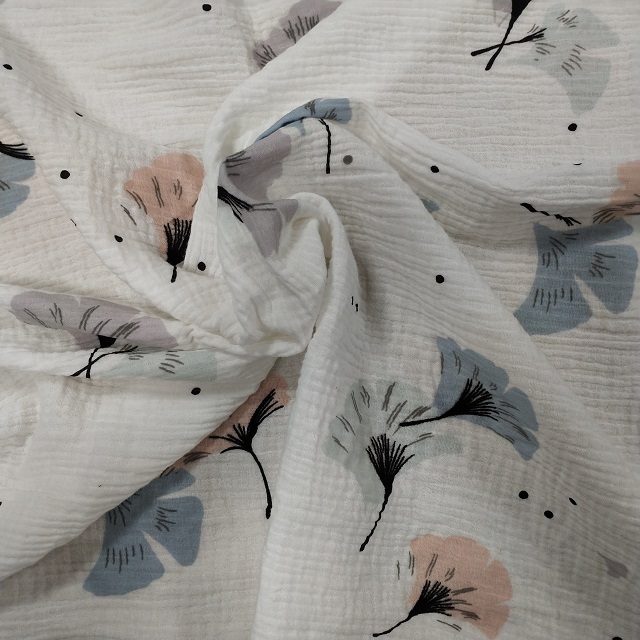 100*135cm Double Gauze Crinkle cotton muslin woven Fabric for baby bed sheets and  blankets and baby clothes and pajamas