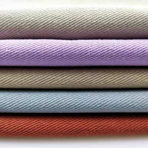 100% Cheap Customized Cotton Twill Plain Dyed Washed Fabrics  D312  for Mens Pants