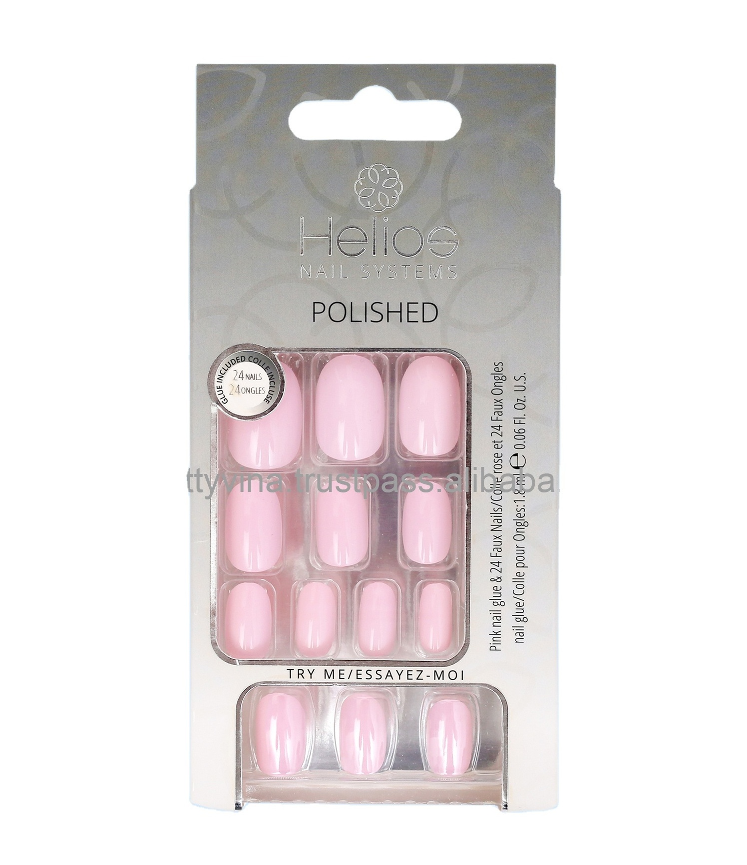 PRETTY WOMAN Best selling pale pink false nails oval solid color press on nails Gel Shine artificial fingernails faux nails