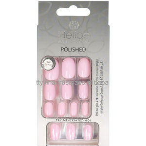 PRETTY WOMAN Best selling pale pink false nails oval solid color press on nails Gel Shine artificial fingernails faux nails