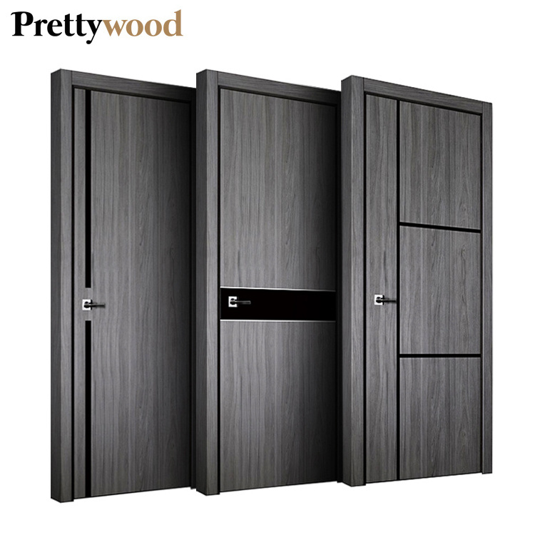 Prettywood Waterproof Polish Panel Prehung Modern Design Interior Room Plastic Composite WPC Dubai Uae Wooden Door For House