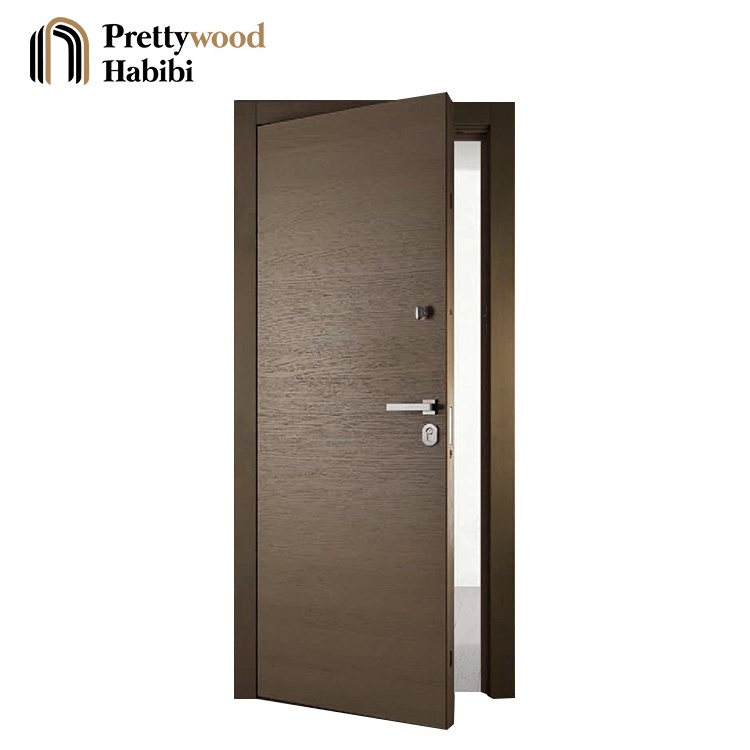 Prettywood Wholesale Price Modern Minimalist Style Open Painting Waterproof Red Oak Veneer Interior Room Door