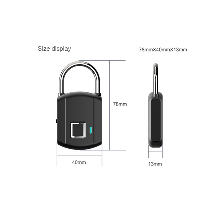 Zinc Alloy Fingerprint Smart Biometric Anti-theft Waterproof Smart Padlock