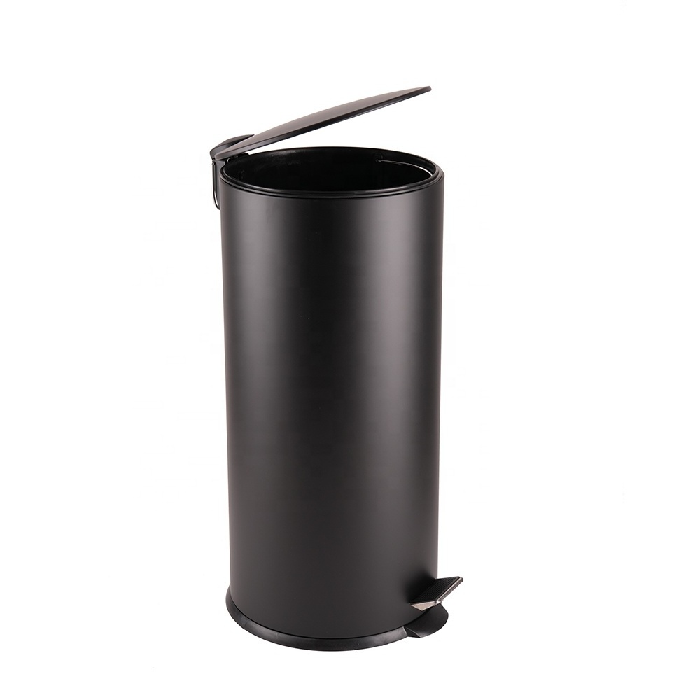 Factory Price Durable Round Black  3L 5L 12L 20L 30L Hotel Bathroom Trash can Stainless Steel  Waste Bin Household Paper Bin